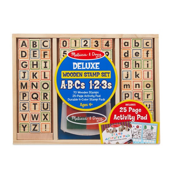Melissa &  Doug Trästämpelset ABC 123|