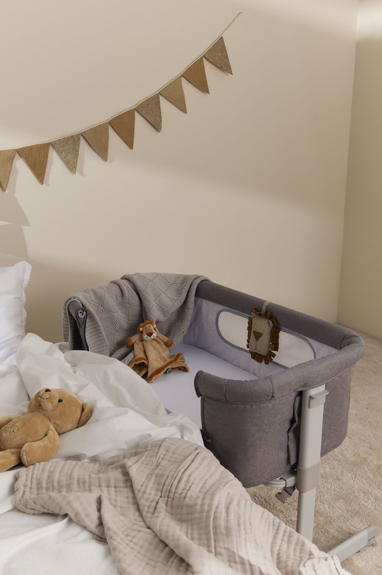 Moweo Bedside Crib|Grå