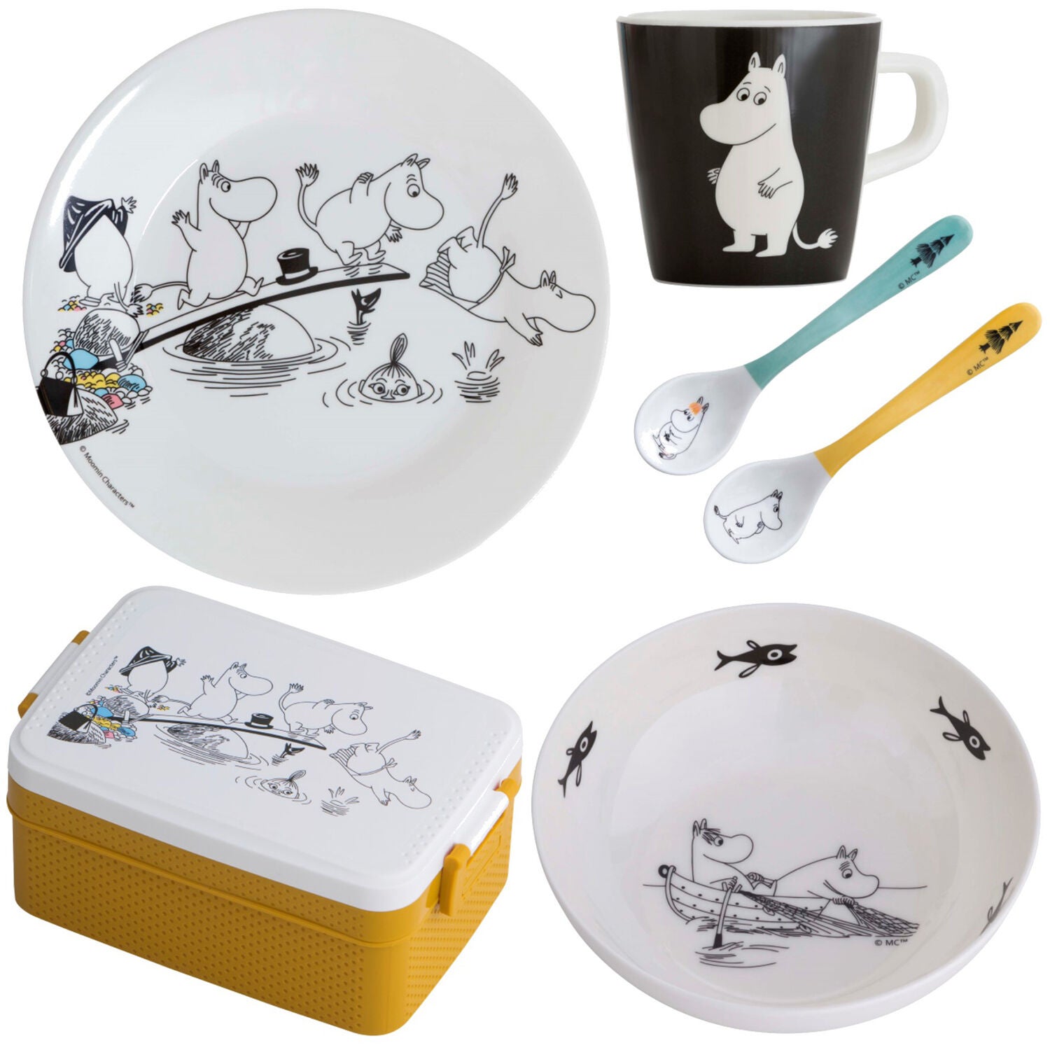 Mumin Barnpaket Med Lunchlåda etc gul|