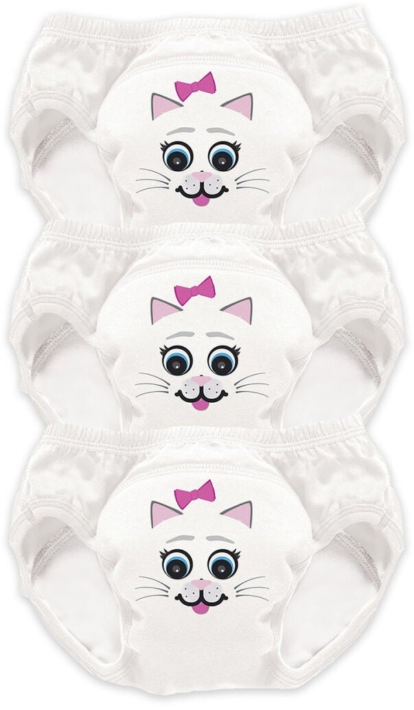 My Carry Potty Katt Potträningsbyxor 3-pack|Vit