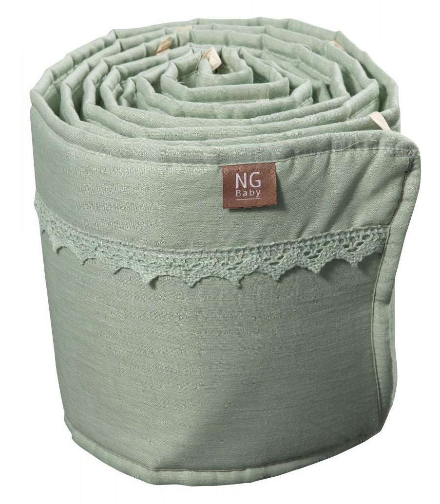 NG Baby Spjälskydd Spjälsäng Spets|Sage Green