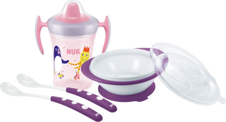 NUK Learn to Eat Barnservis|Rosa/Lila