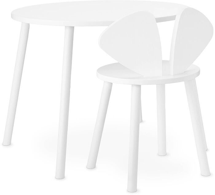 Nofred Stol och Barnbord Mus|Vit