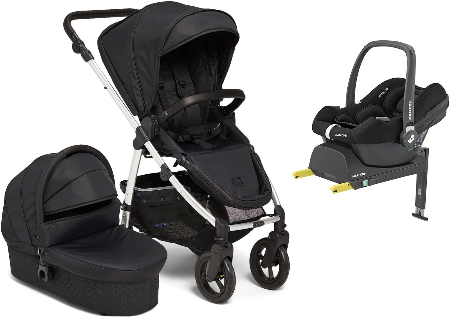 Petite Chérie Heritage 2 Duovagn Inkl. Maxi-Cosi CabrioFix Babyskydd &  Bas