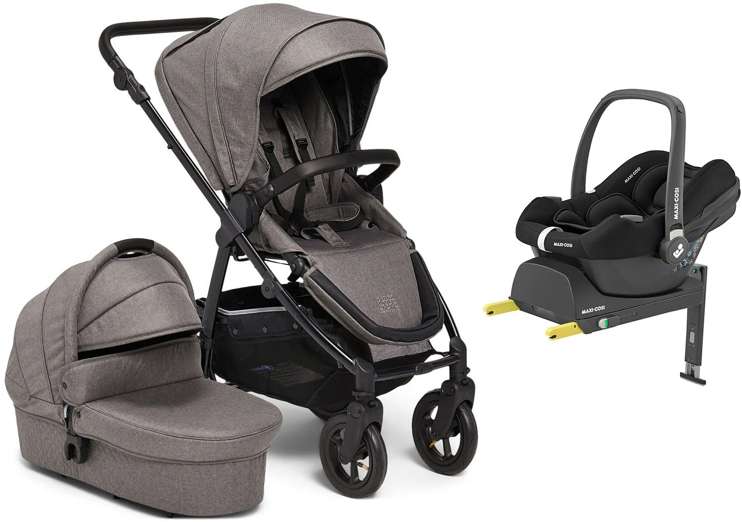 Petite Chérie Heritage 2 Duovagn Inkl. Maxi-Cosi CabrioFix Babyskydd &  Bas