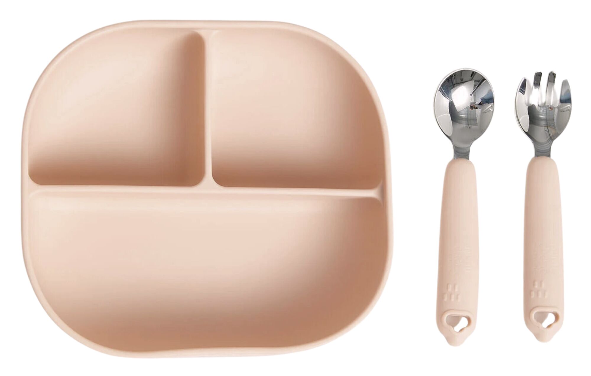 Petite Chérie Lyle Tallrik med Sugpropp inkl. Bestick Silikon|Dusty Pink