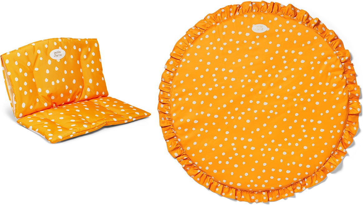 Petite Chérie Matstolsdyna inkl. Lekmatta Dots