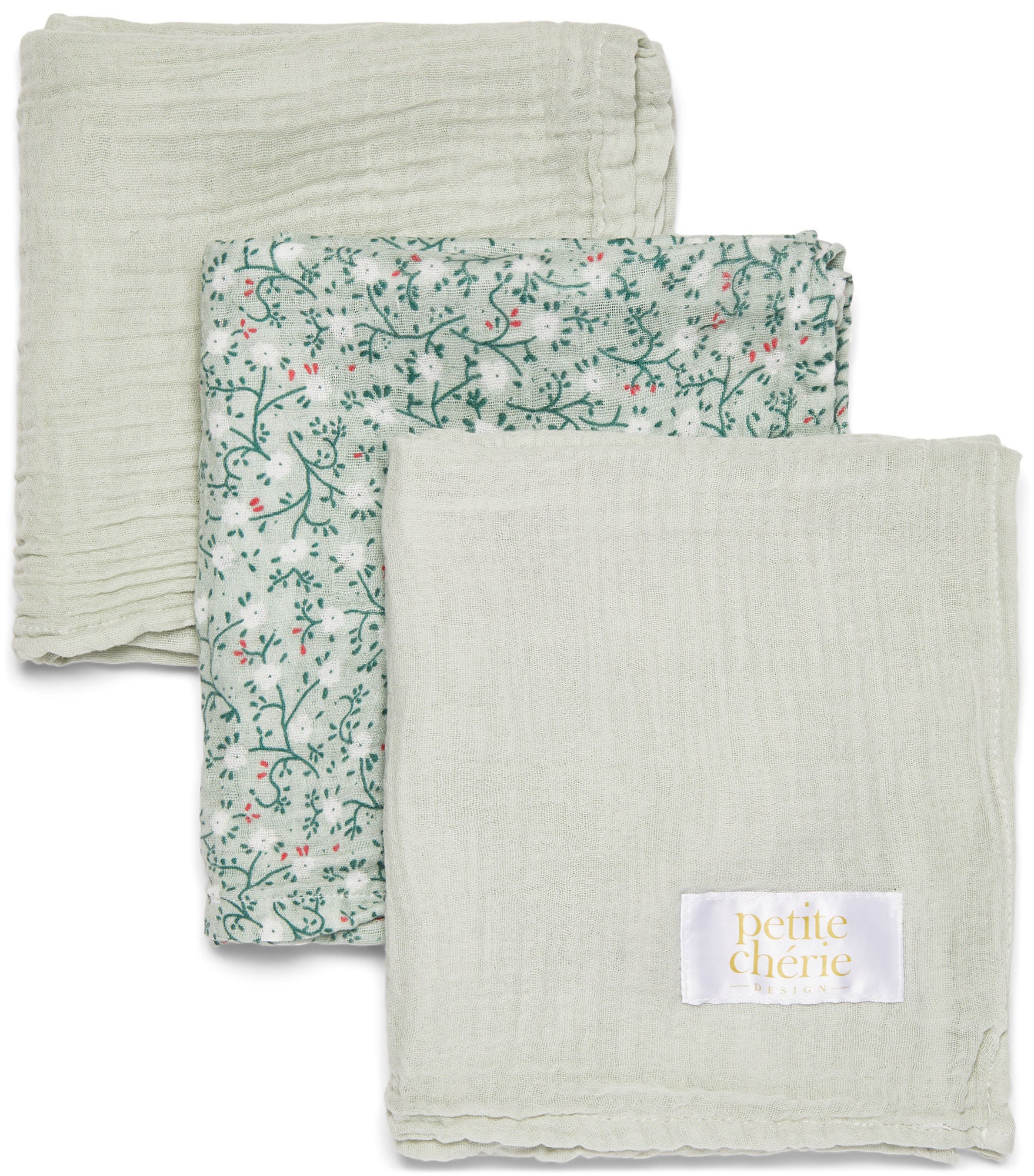 Petite Chérie Muslinfilt 3-pack Floraison|
