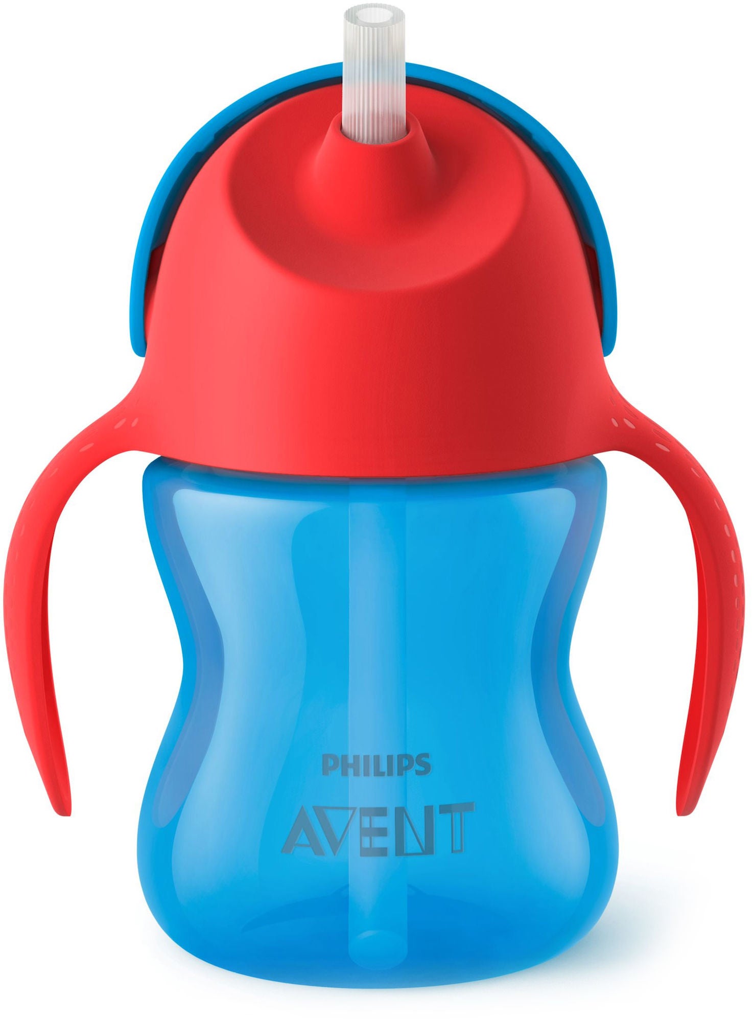 Philips Avent Sugrörsmugg med Handtag 200ml|Blå/Röd