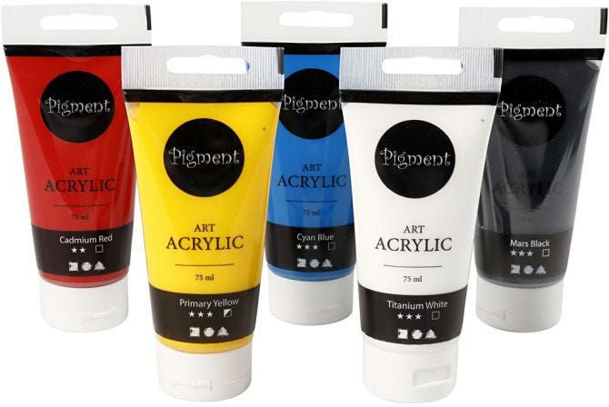 Pigment Art Acrylic Mixade Färger Grundfärger