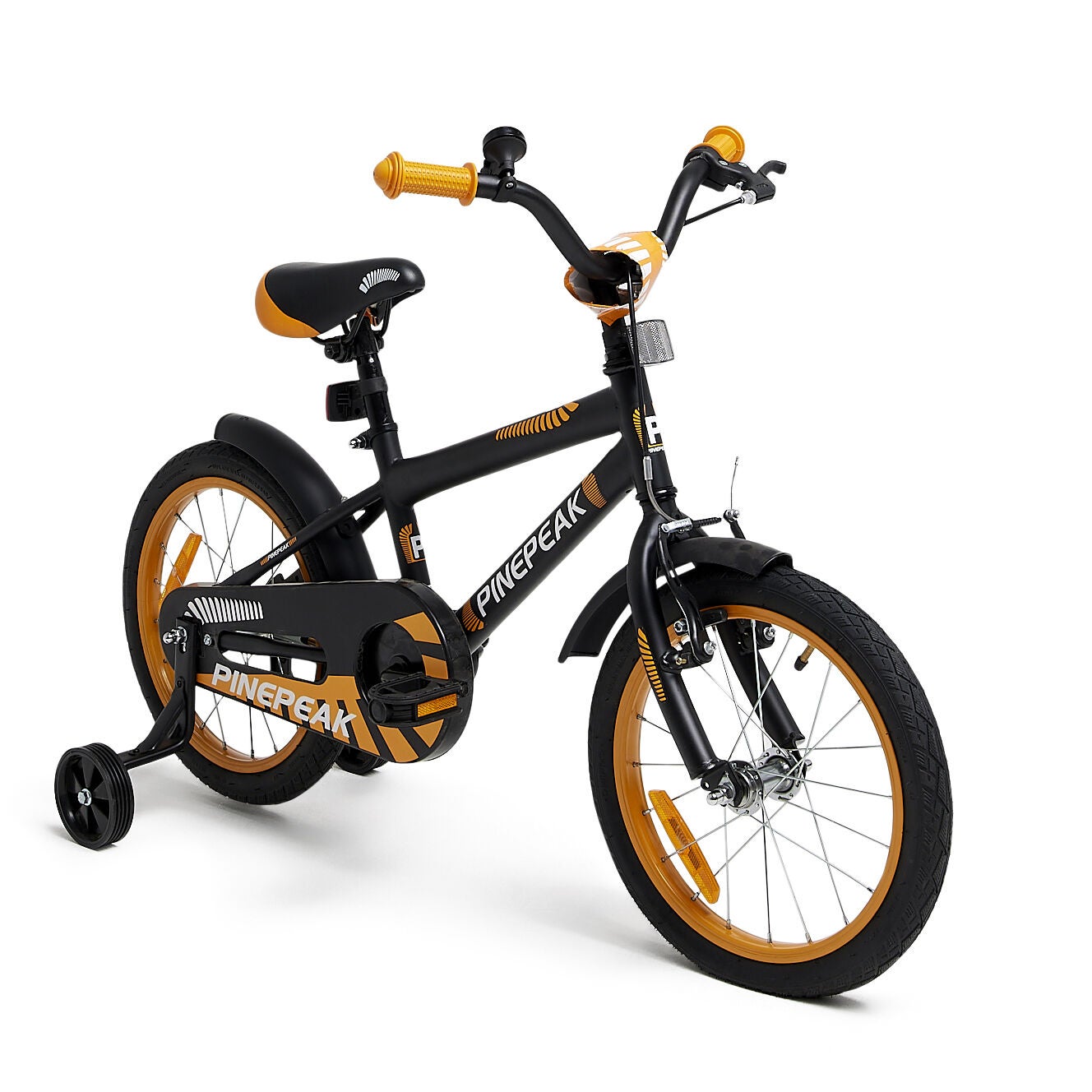Pinepeak Aiden Barncykel 16 tum|Svart/Orange