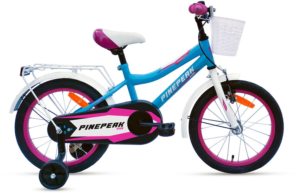 Pinepeak Cornelia Barncykel 16 tum|Blå/Vit