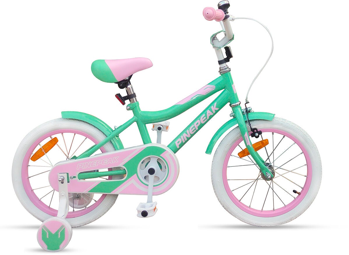 Pinepeak Cykel 16 tum|Mint/Rosa
