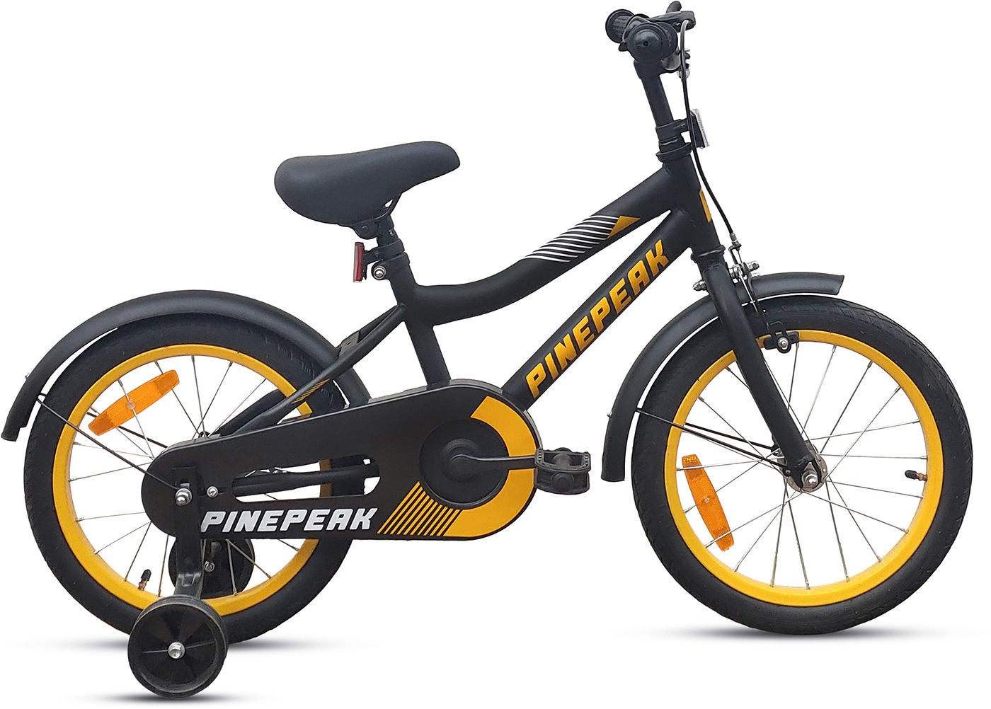 Pinepeak Ryan Barncykel 16 tum|Svart/Gul