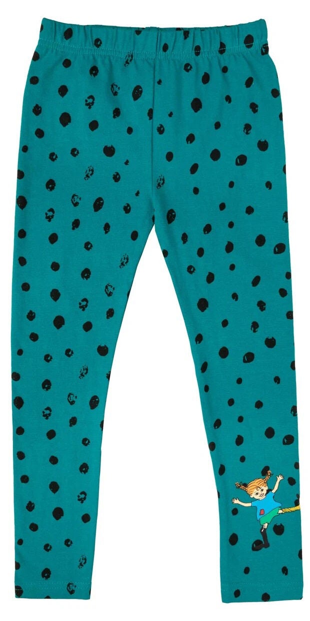 Pippi Långstrump Prick Leggings|Teal