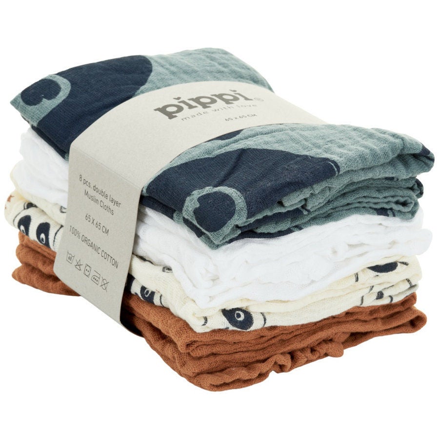 Pippi Muslinfilt 8-pack