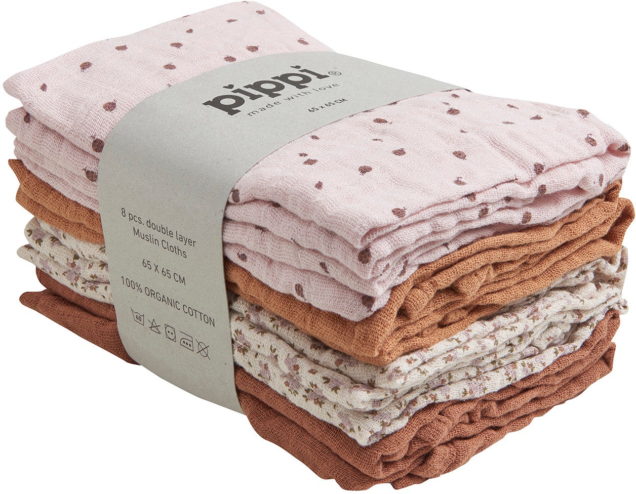 Pippi Muslinfilt 8-pack