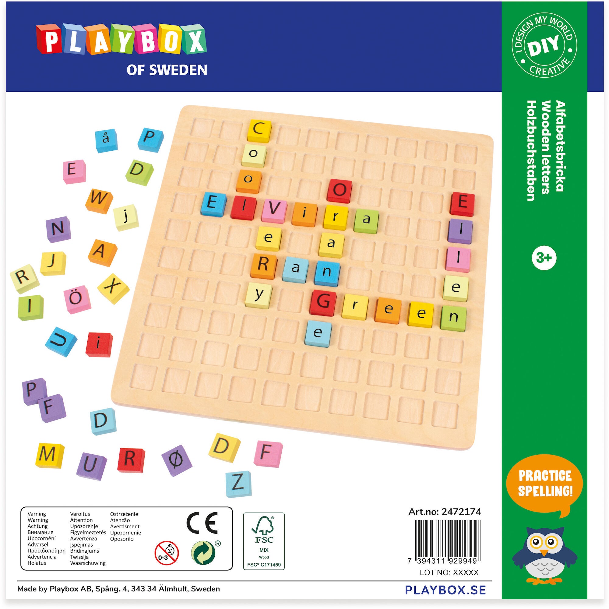 Playbox Alfabetsbricka 100 Bokstäver