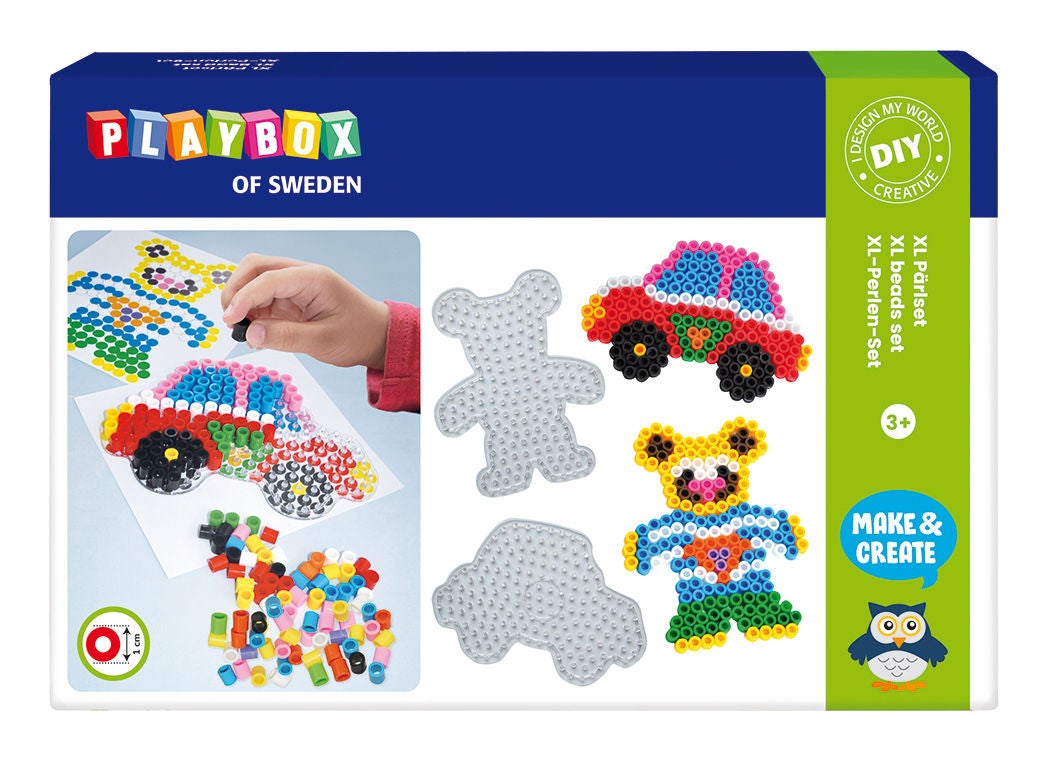 Playbox Pärlset Rörpärlor XL Bil Och Björn 600 St