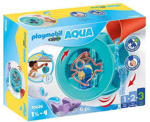 Playmobil 1.2.3 Aqua Water Wheel with Baby Shark Byggsats|