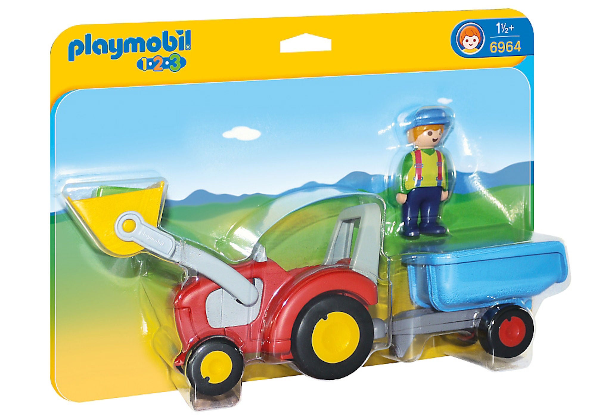 Playmobil 6964 123 Bonde med Traktor och Slä|