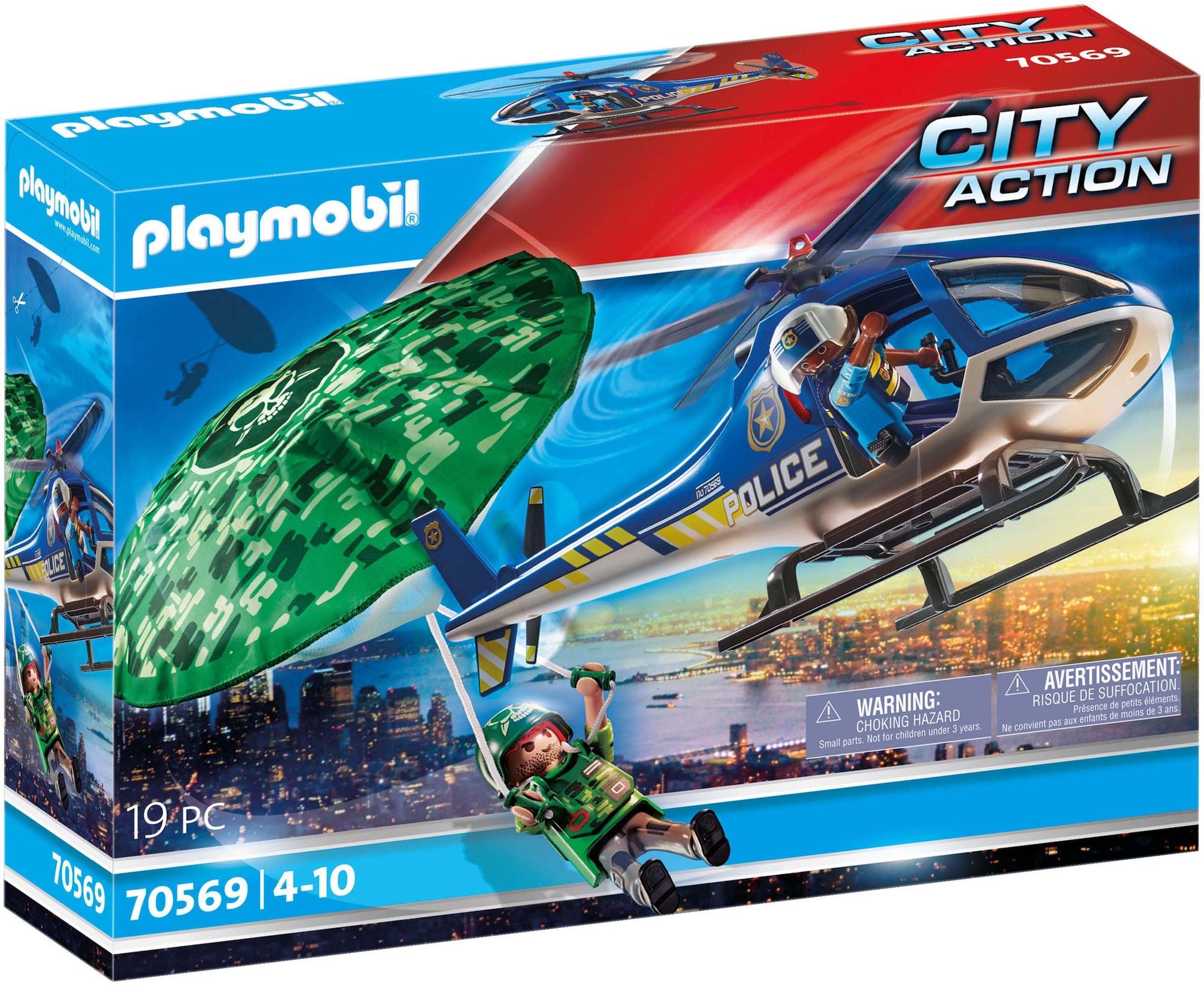 Playmobil 70569 City Action Polishelikopter Fallskär|