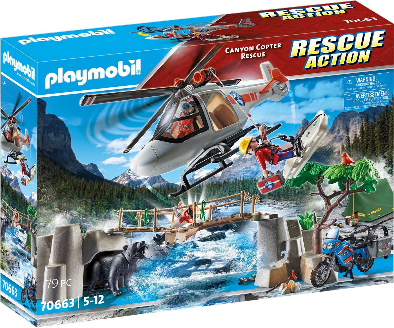 Playmobil 70663 Rescue Action Lekset Ravin Räddningshelikopter|