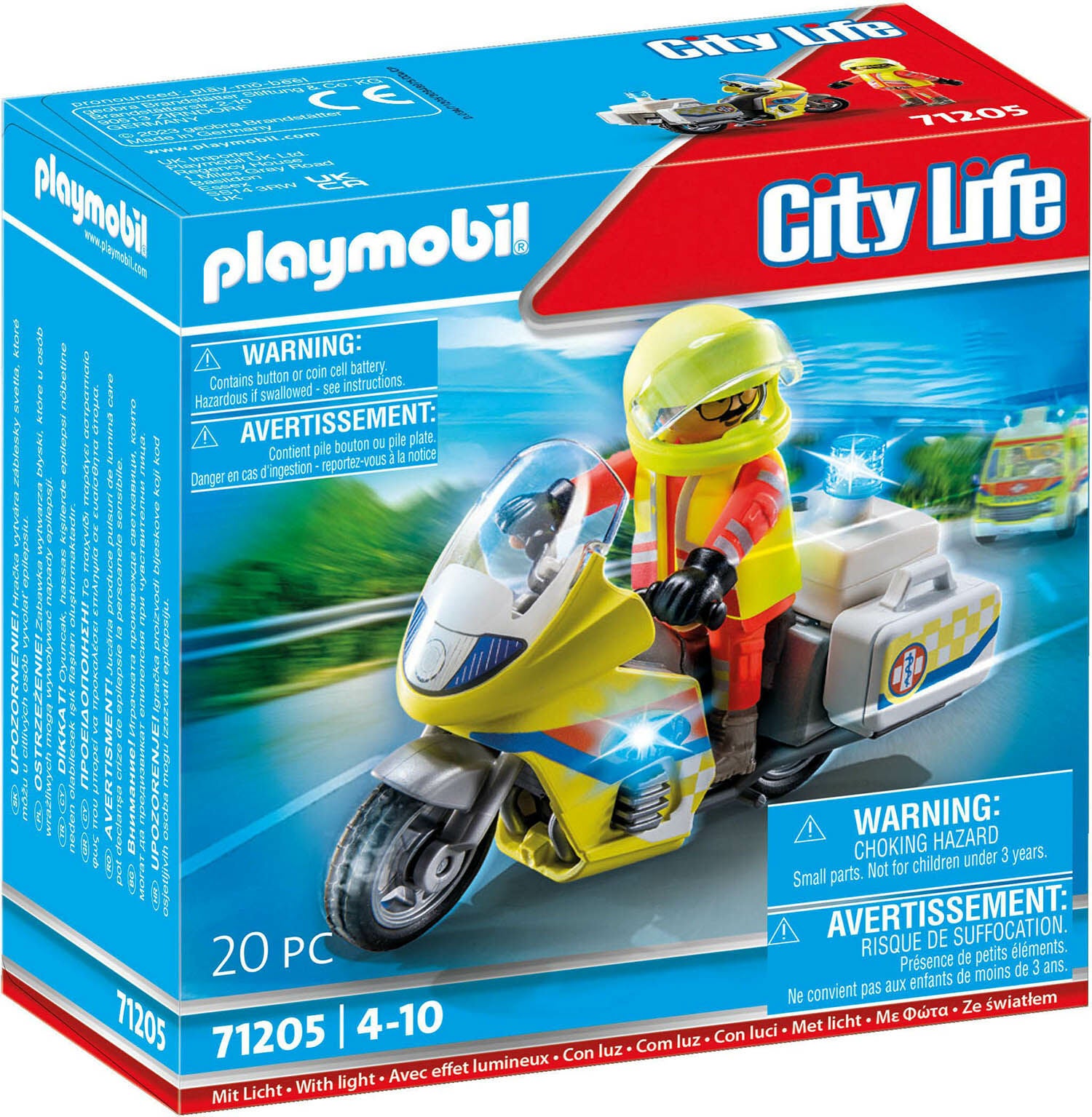 Playmobil 71205 City Life Motorcykel med Blinkande Ljus|