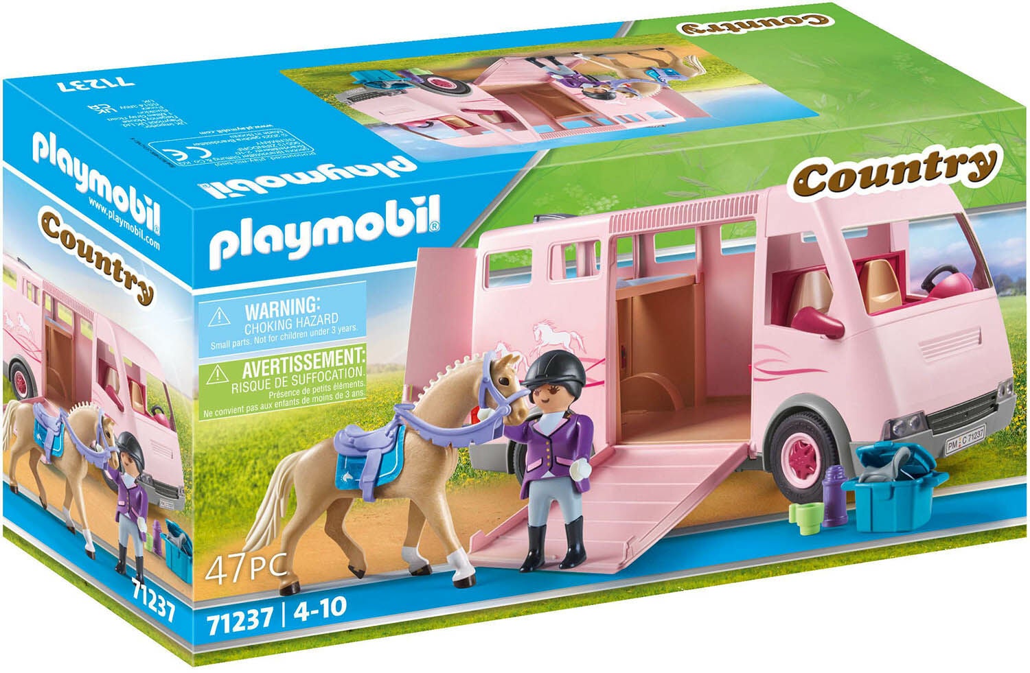 Playmobil 71237 Country Lekset Hästtransport med Tränare|