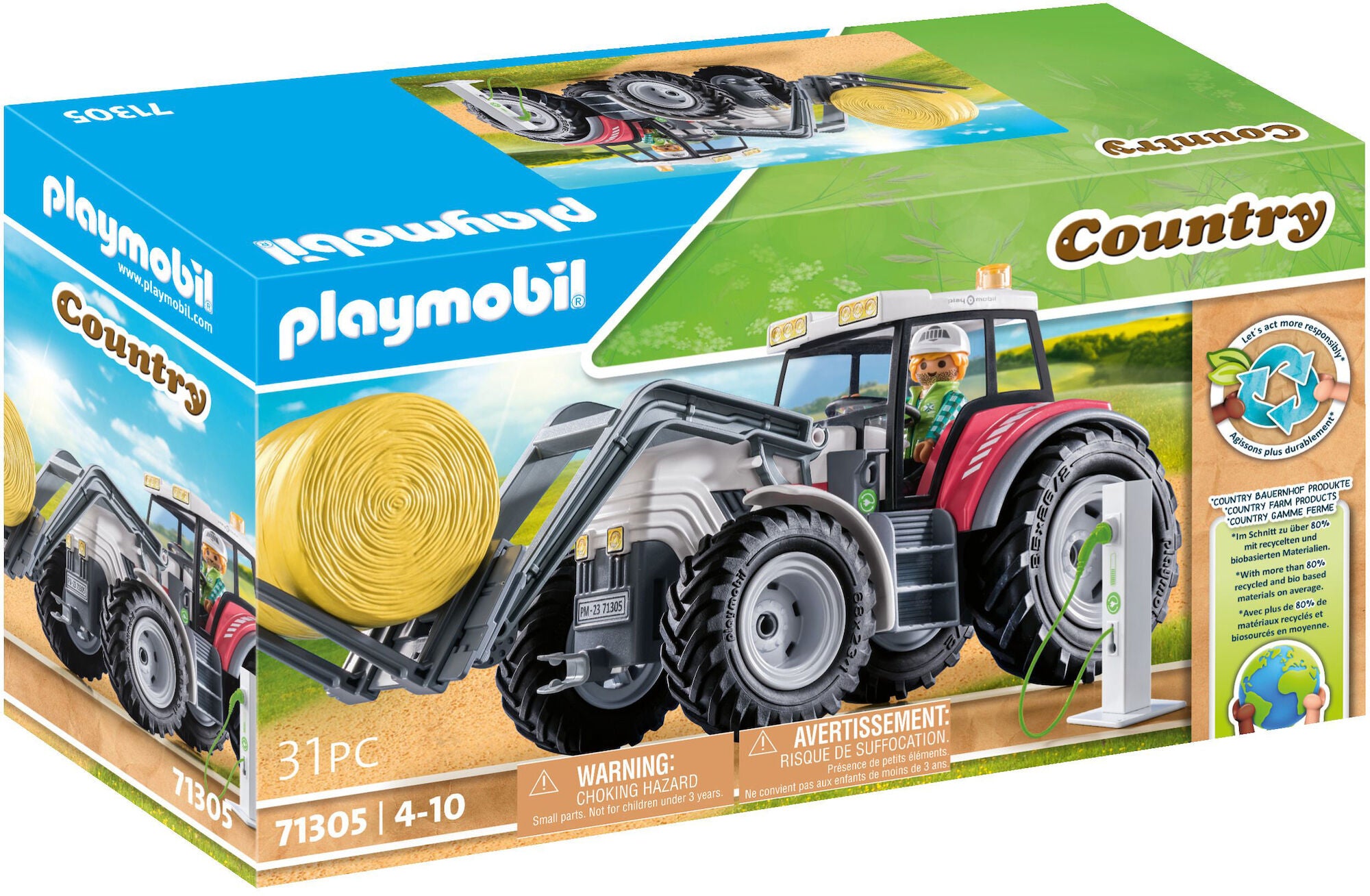 Playmobil 71305 Country Stor Traktor med Tillbehör|