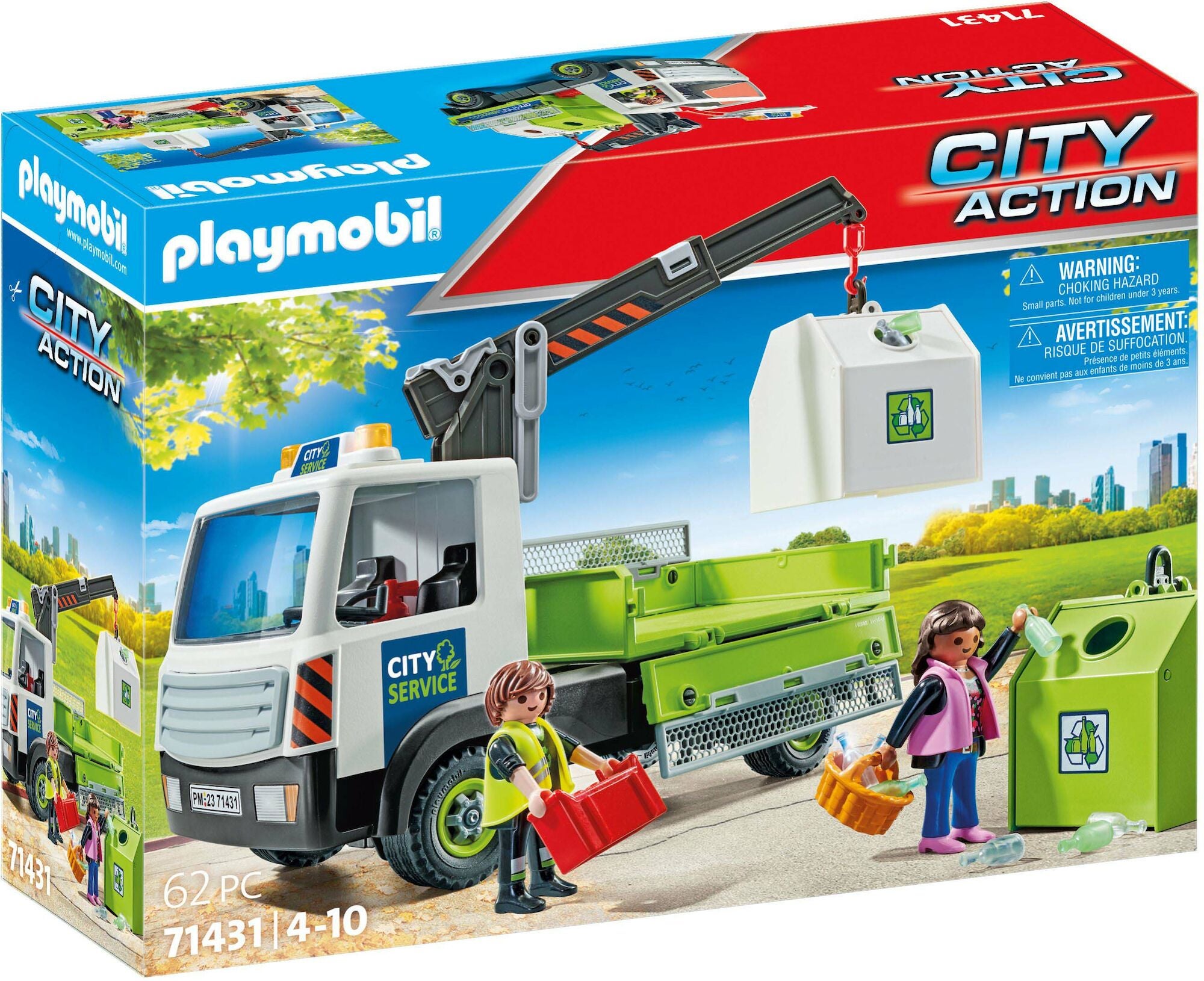 Playmobil 71431 City Life Glas Återvinningsbil med Container|