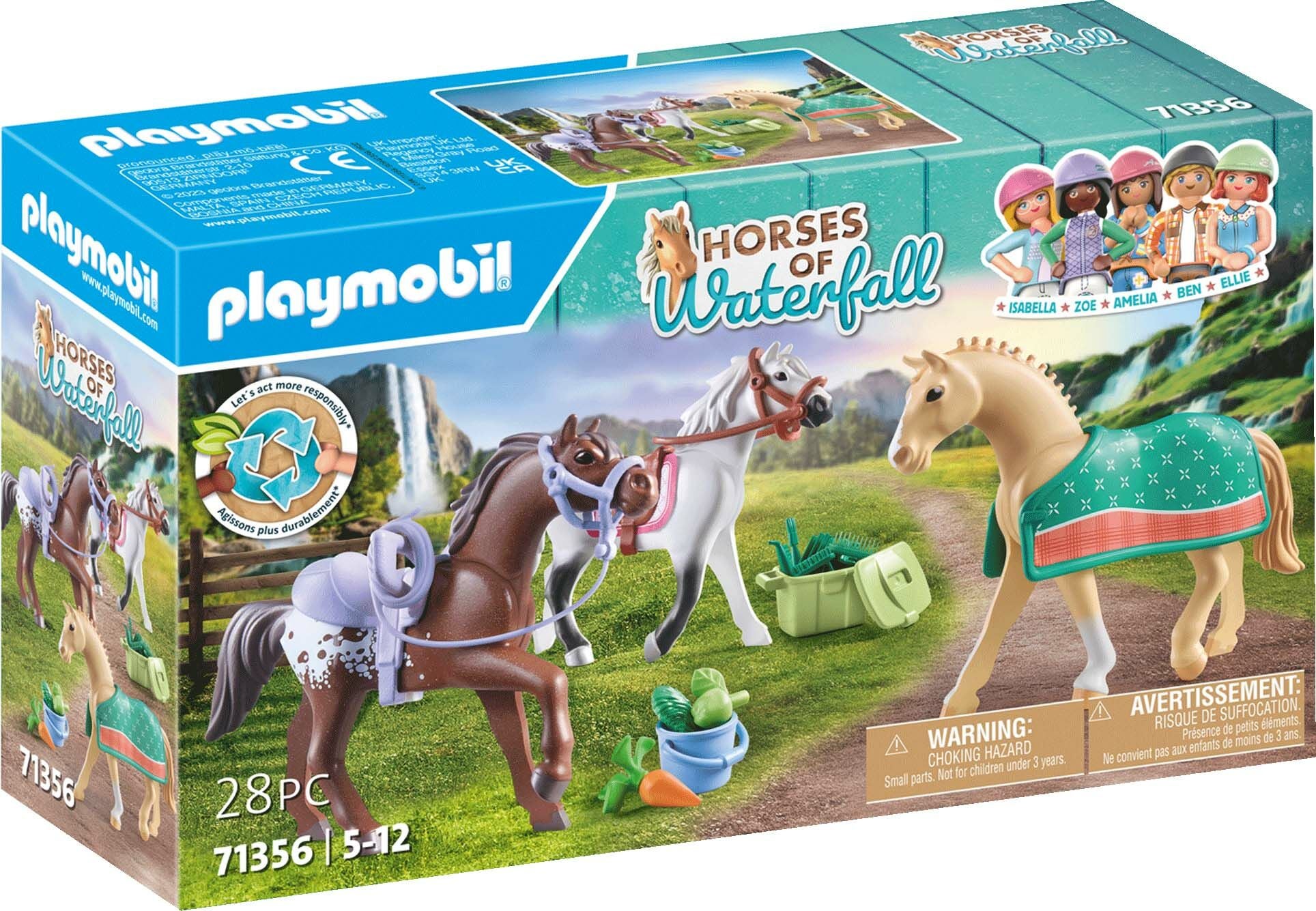Playmobil Horses of Waterfall Lekset Tre Hästar med Sadlar|