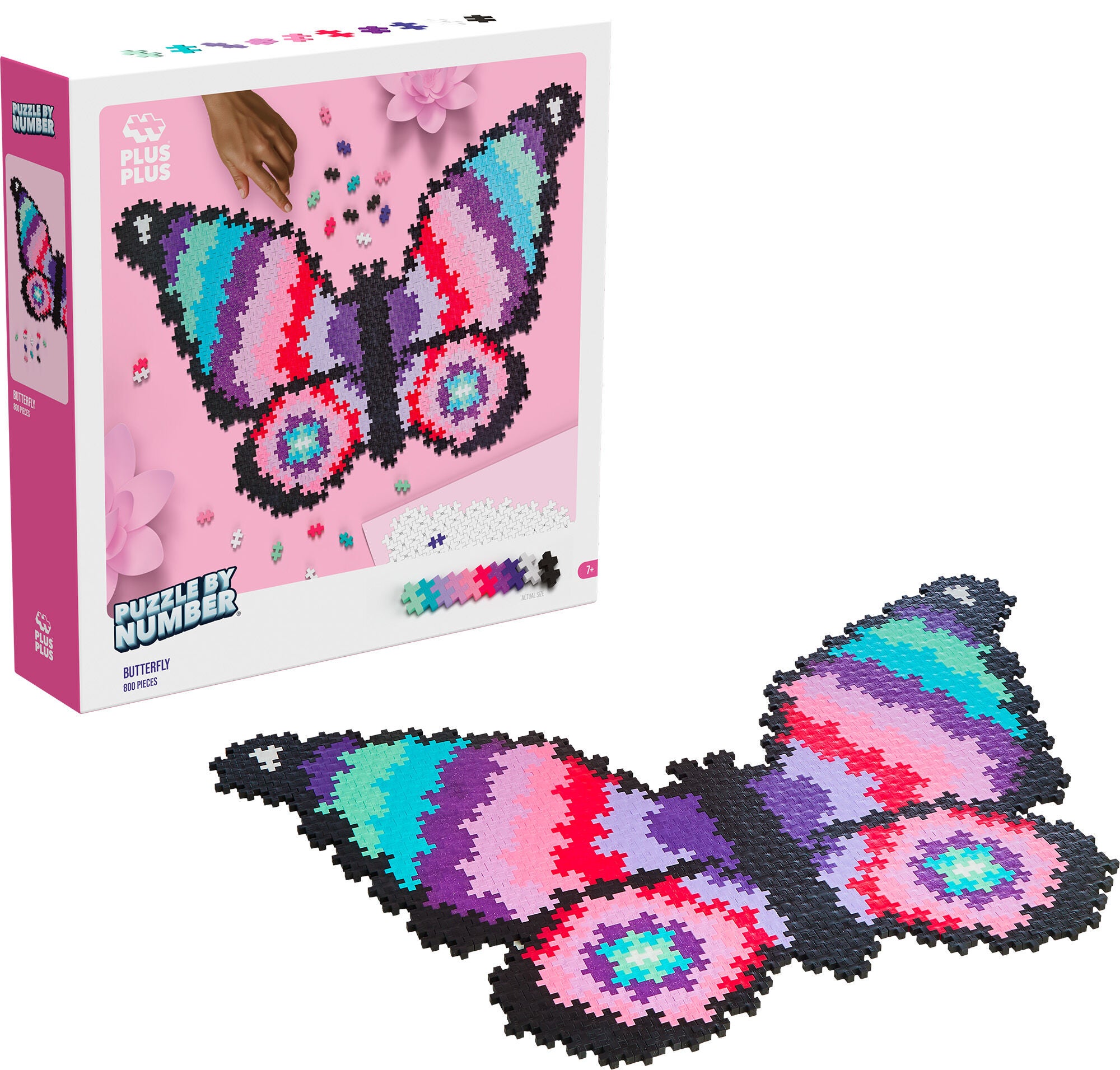 Plus-Plus Puzzle By Number Fjäril 800 Delar|