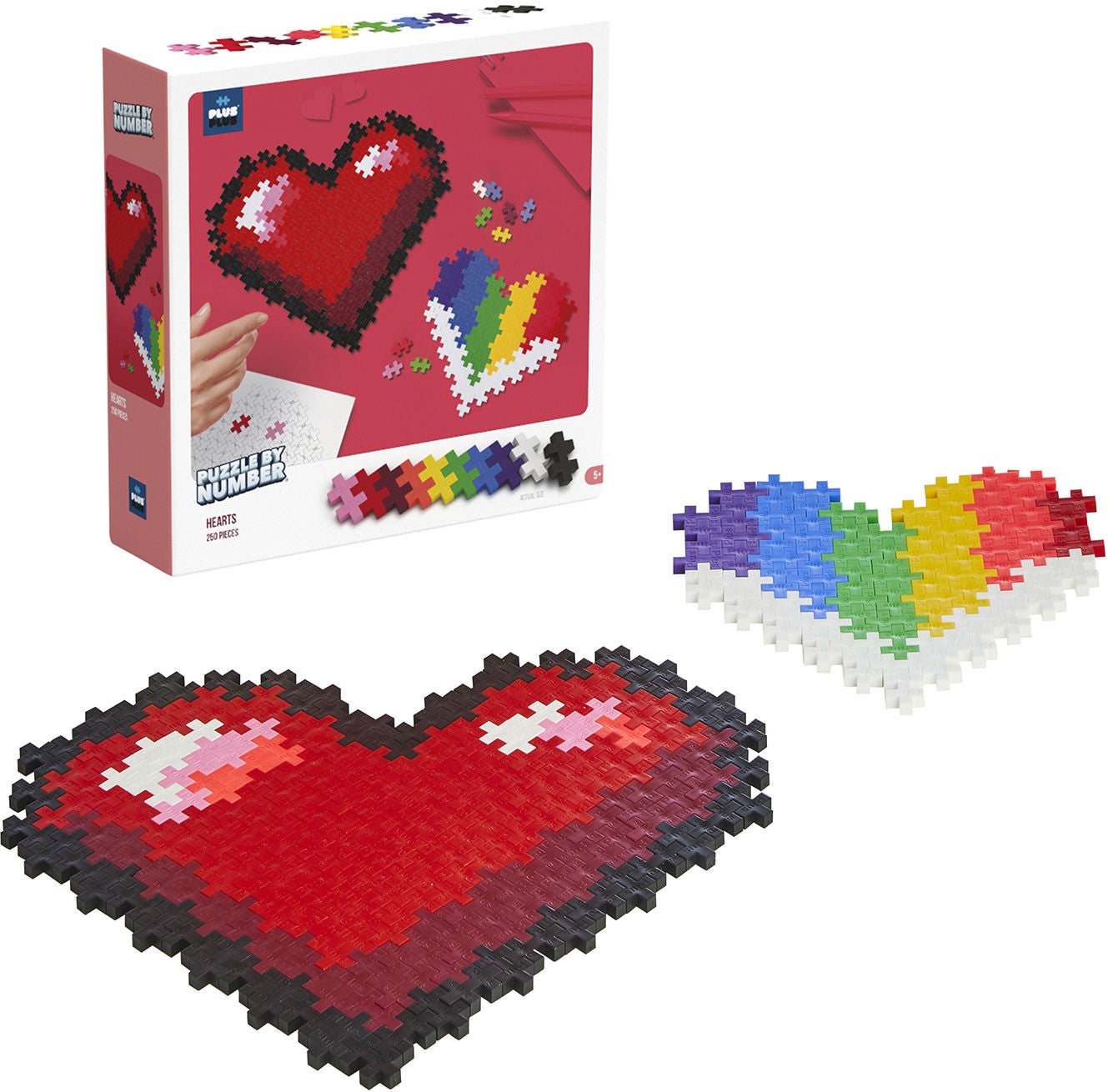 Plus-Plus Puzzle By Number Hjärtan 250 Delar|