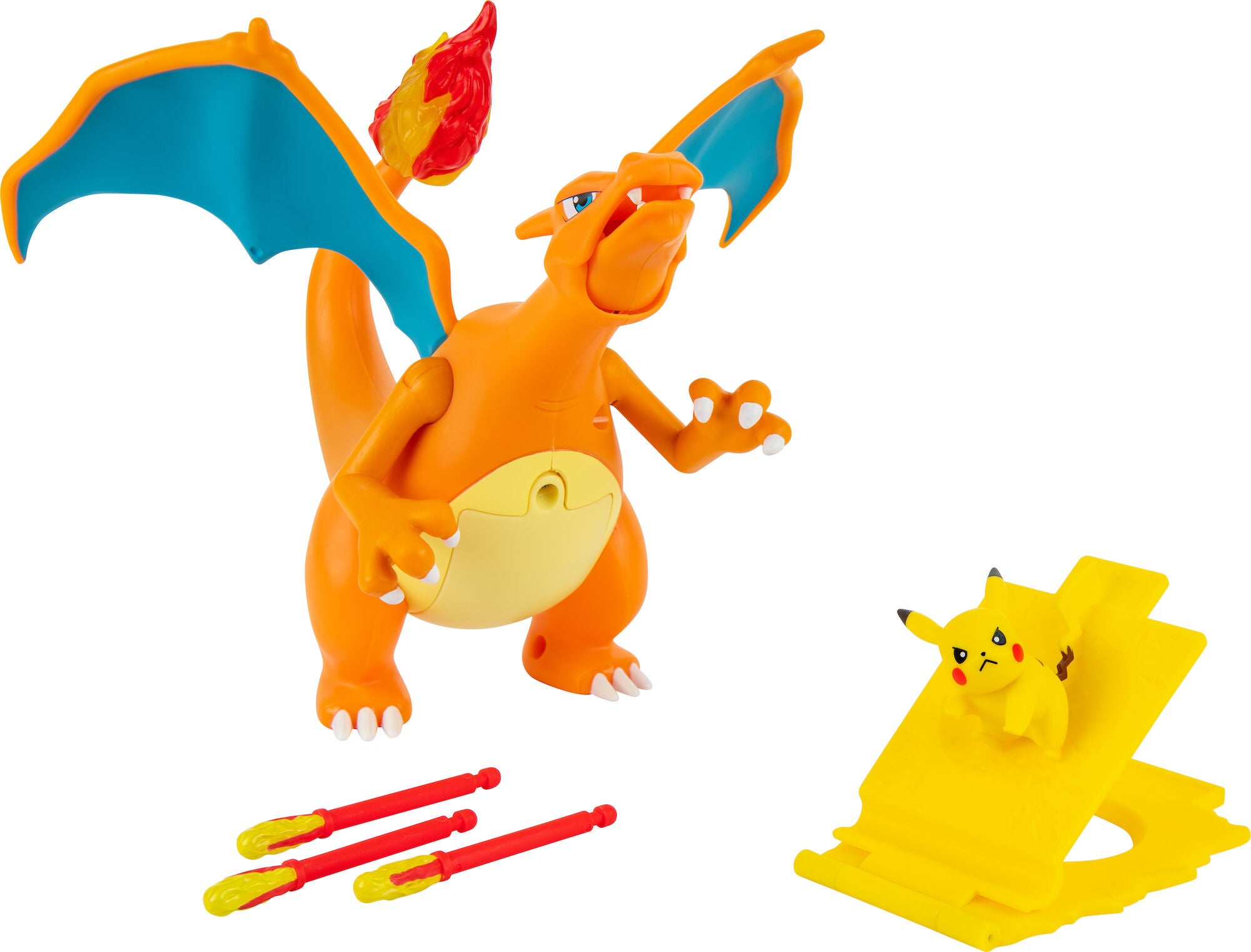 Pokémon Fire and Fly Charizard-figur med Pikachu|