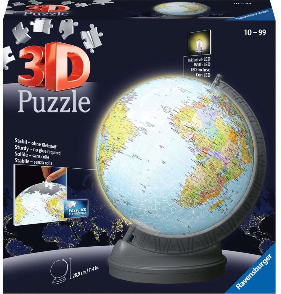 Ravensburger 3D-pussel Jordglob med Lampa 540 Bitar|