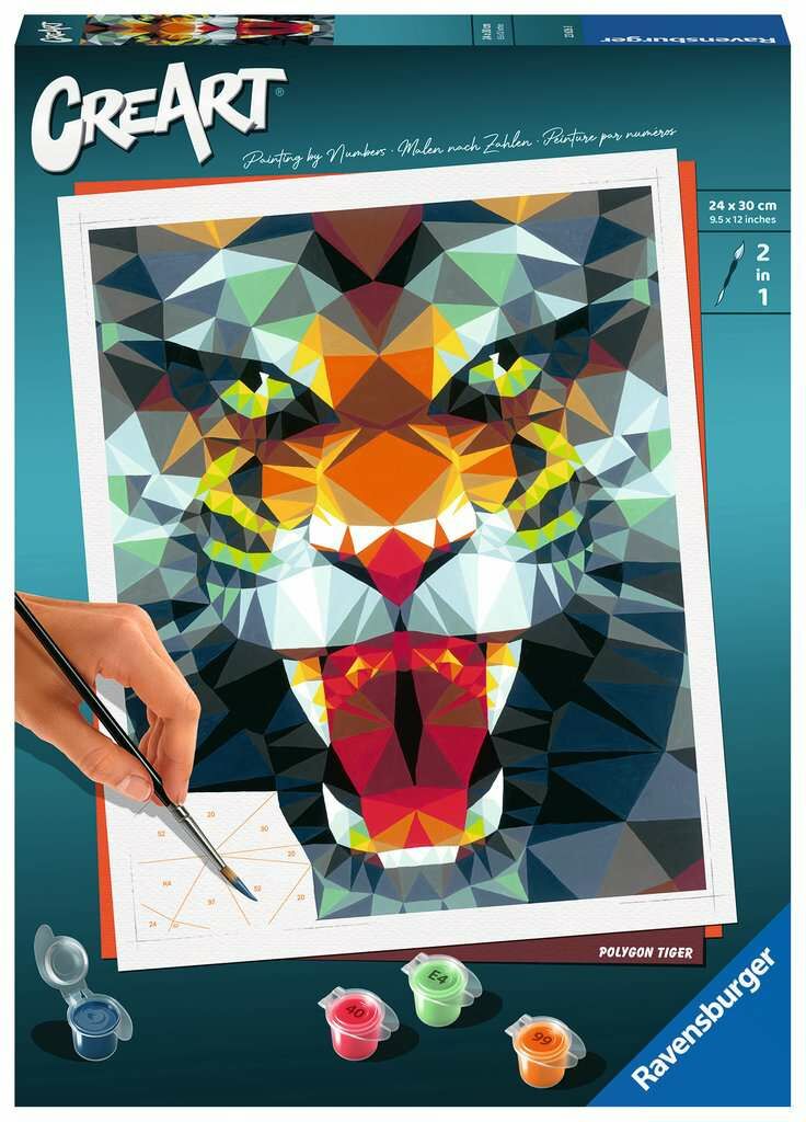 Ravensburger CreArt Polygon Tiger Målarset|