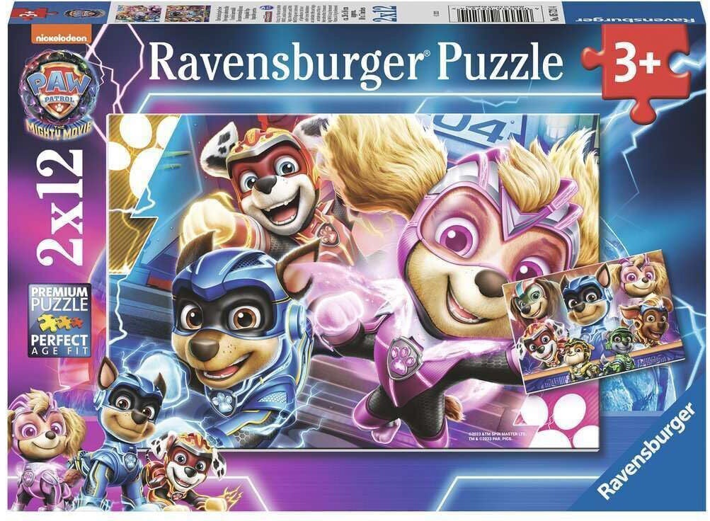 Ravensburger Paw Patrol The Mighty Movie Pussel 2x12 Bitar|