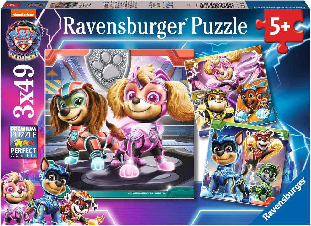 Ravensburger Paw Patrol The Mighty Movie Pussel 3x49 Bitar|