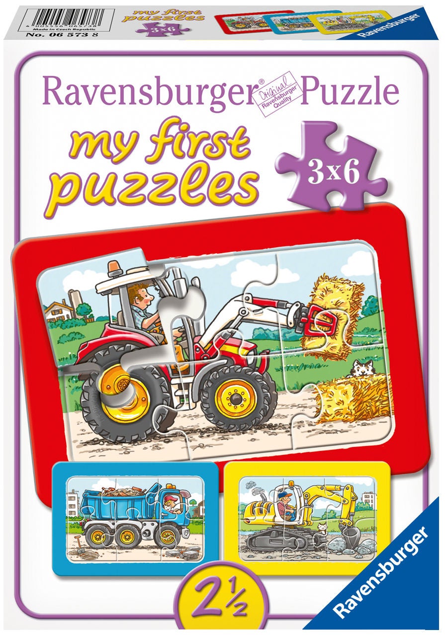 Ravensburger Pussel Arbetsfordon 3x6 Bitar|
