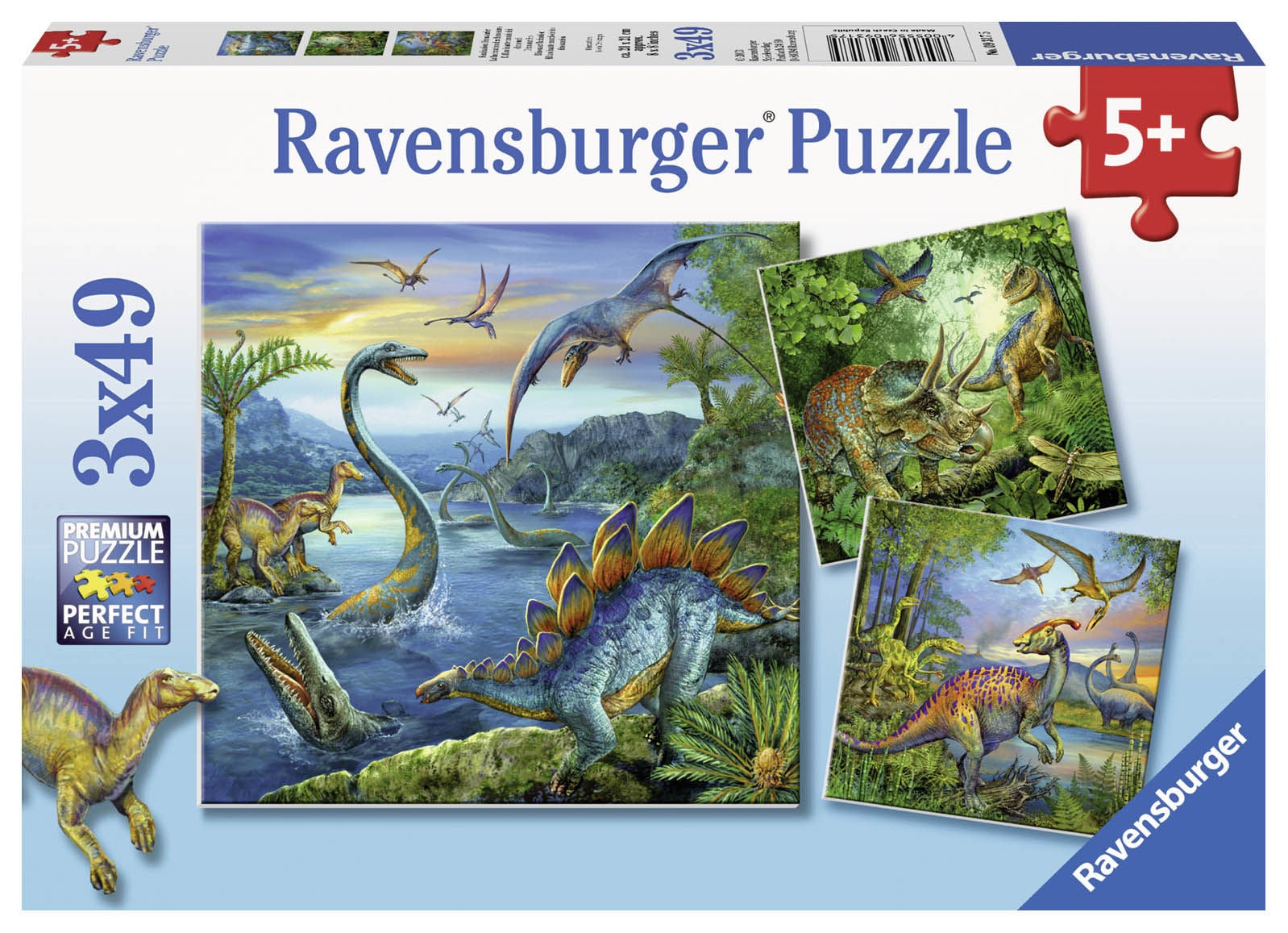 Ravensburger Pussel Dinosaurie 3x49 Bitar|