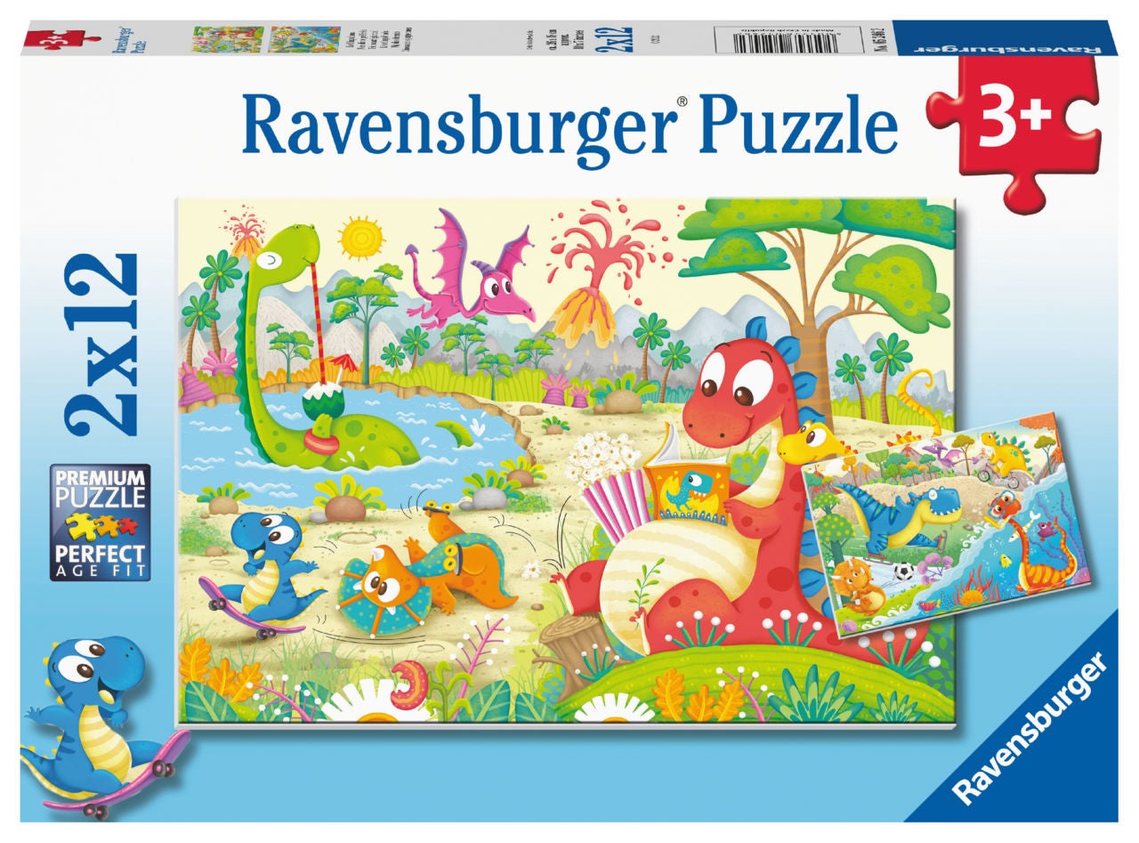 Ravensburger Pussel Dinosaurier 2x12 Bitar|