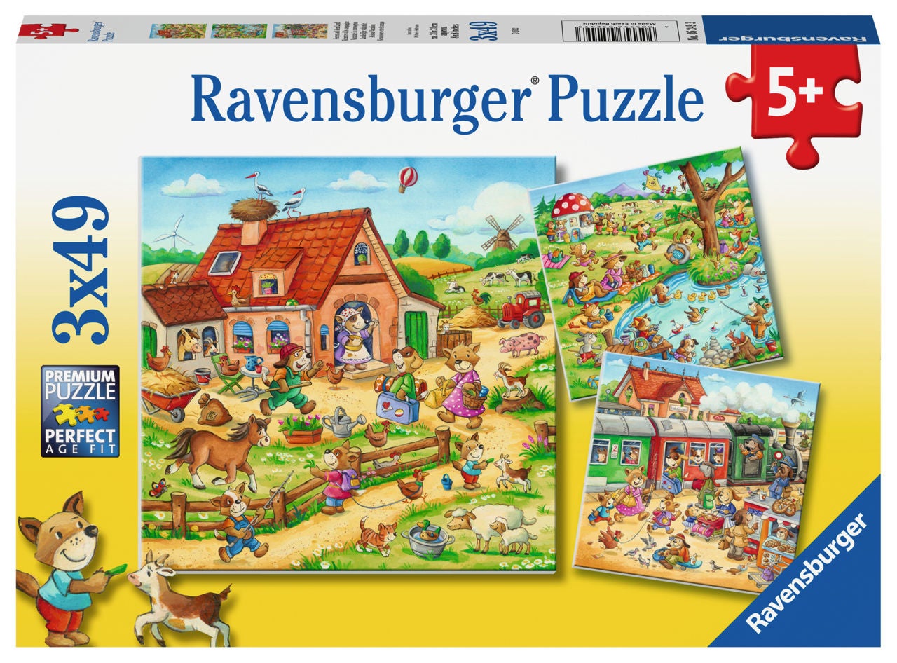 Ravensburger Pussel Djur Semester 3x49 Bitar|