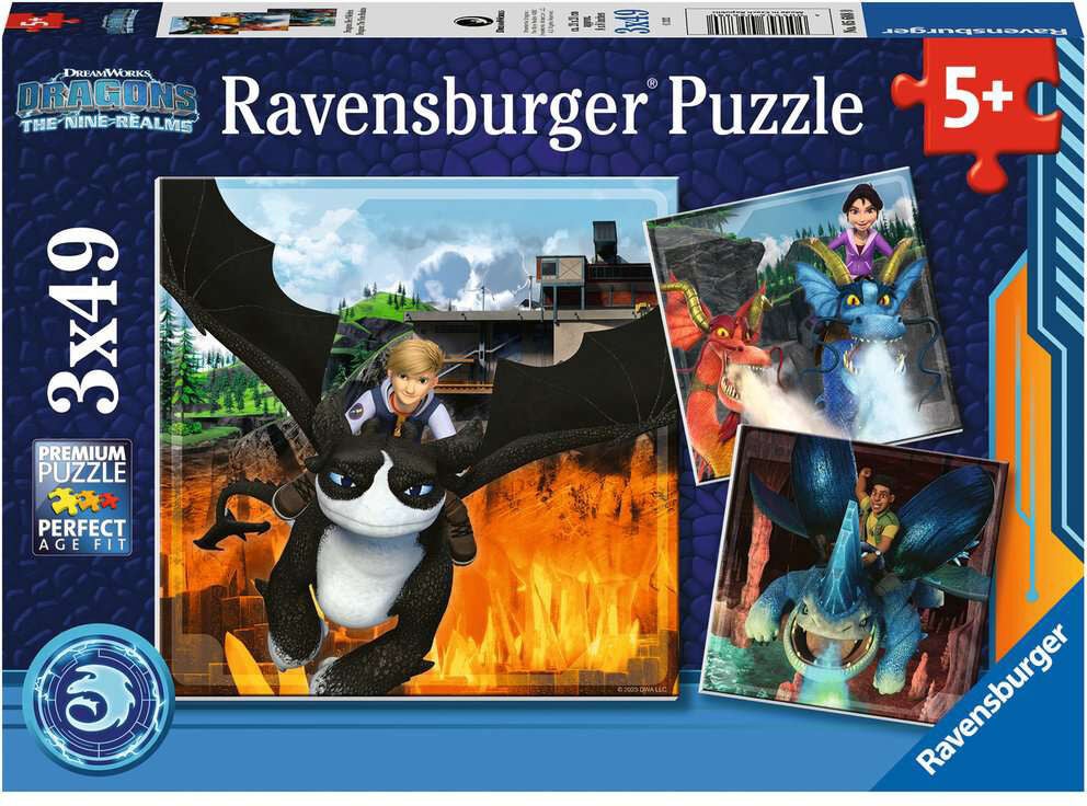 Ravensburger Pussel Dragons: The Nine Realms 3x49 Bitar|