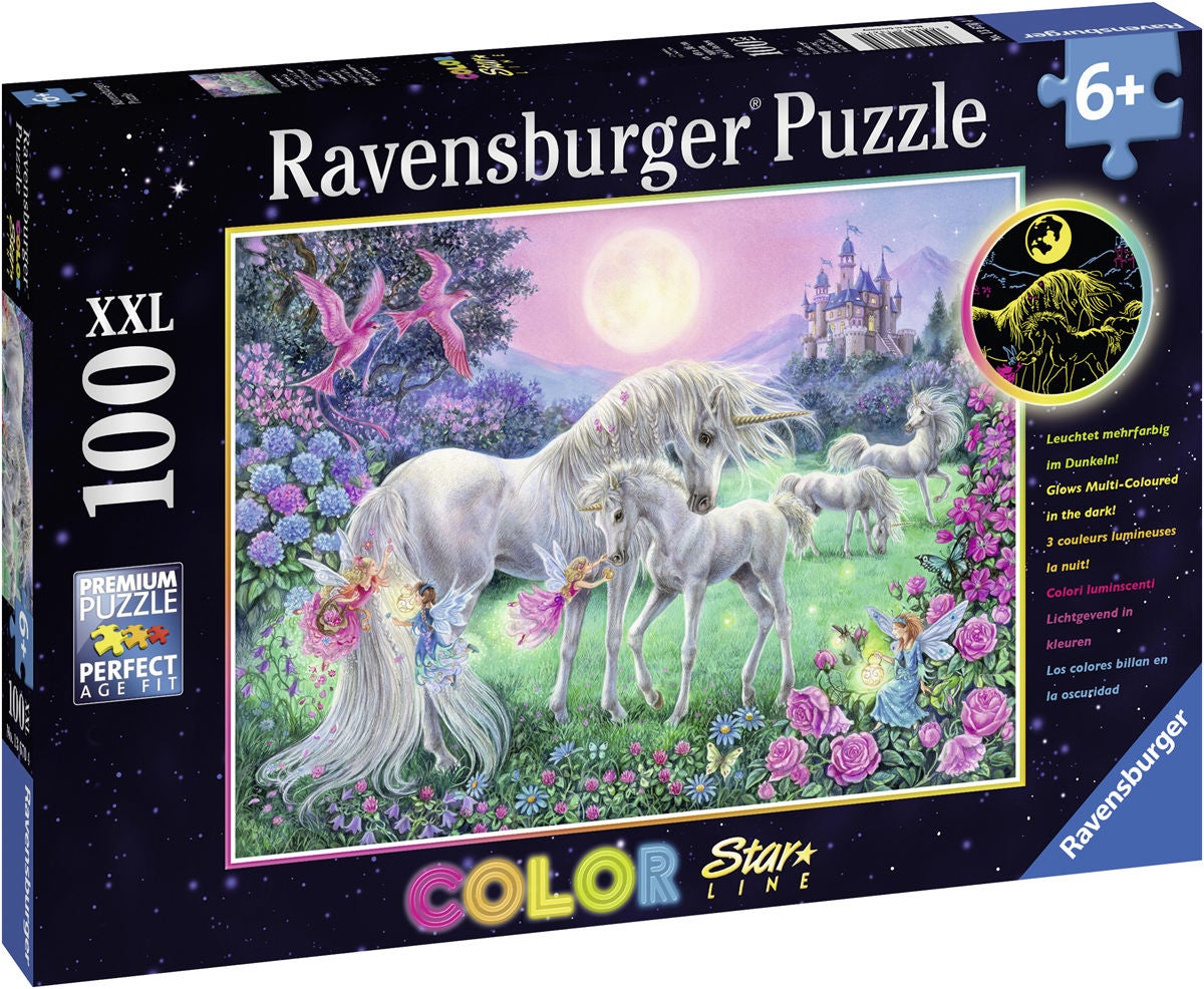 Ravensburger Pussel Enhörningar I Månskenet 100 Bitar|