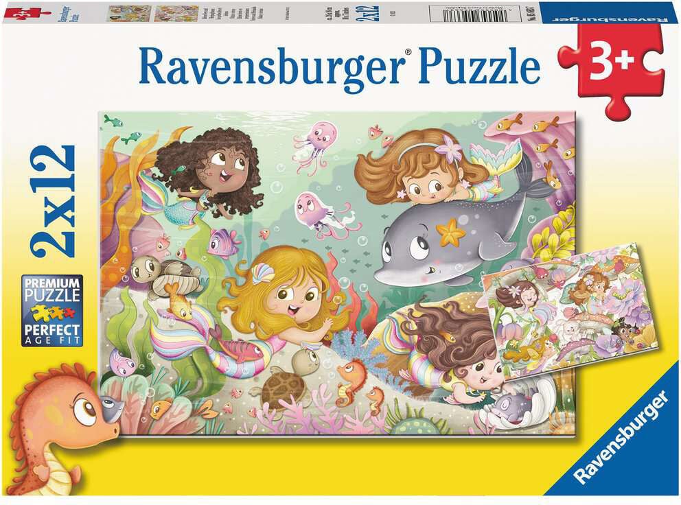 Ravensburger Pussel Fairies And Mermaids 2x12 Bitar|