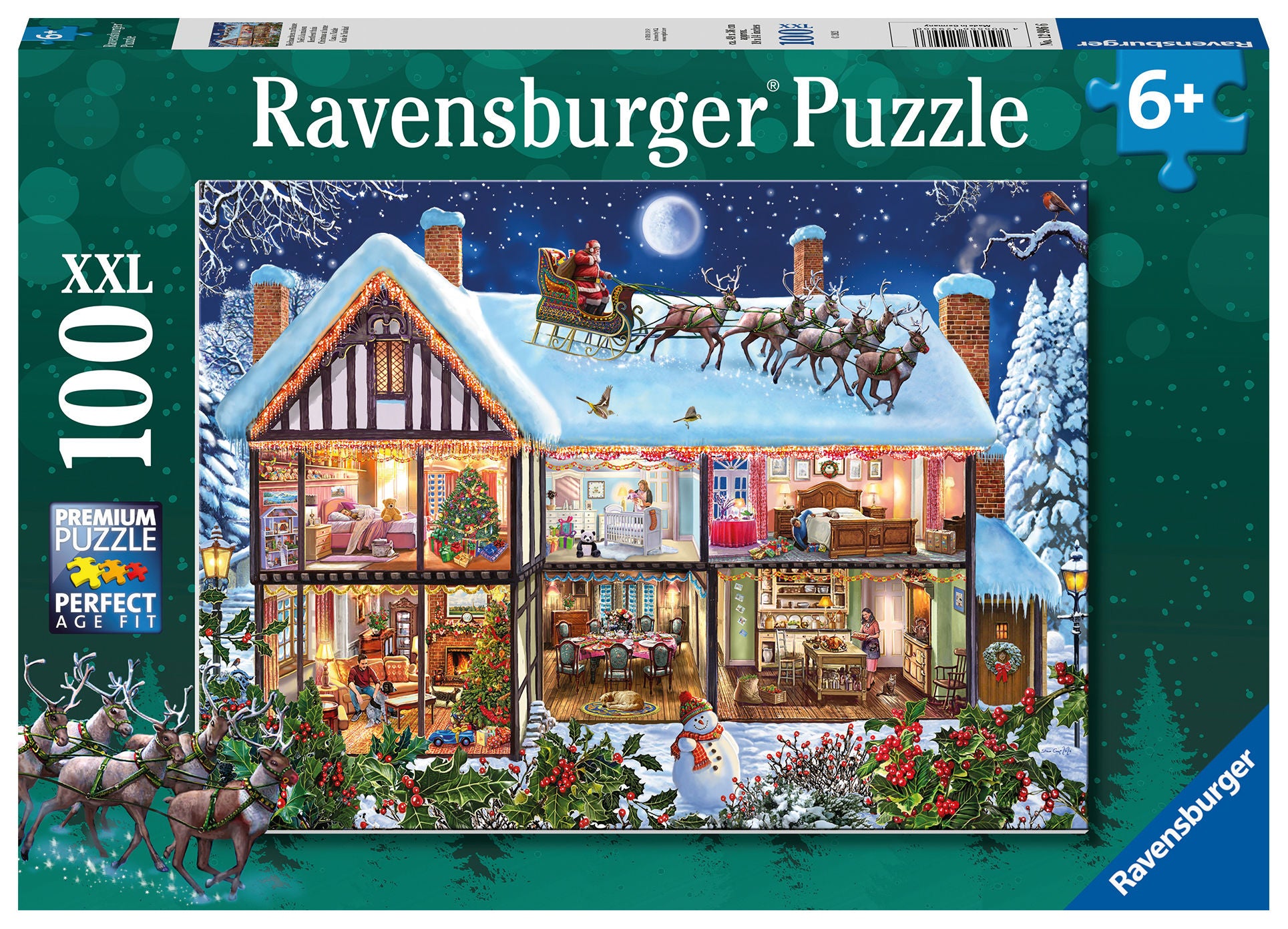 Ravensburger Pussel Jul Hemma|100 Biar