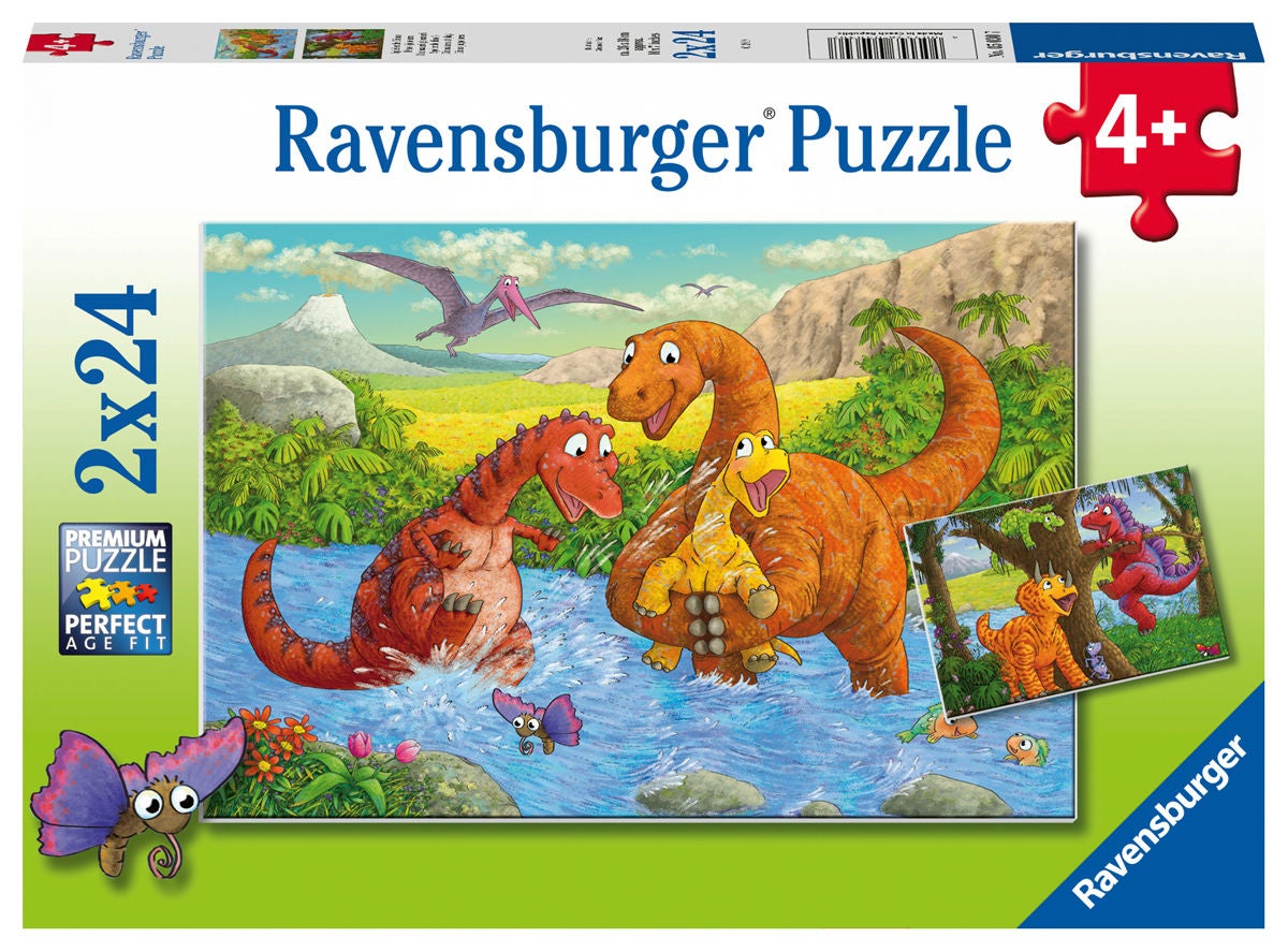 Ravensburger Pussel Lekande Dinosaurier 2x24 Bitar|