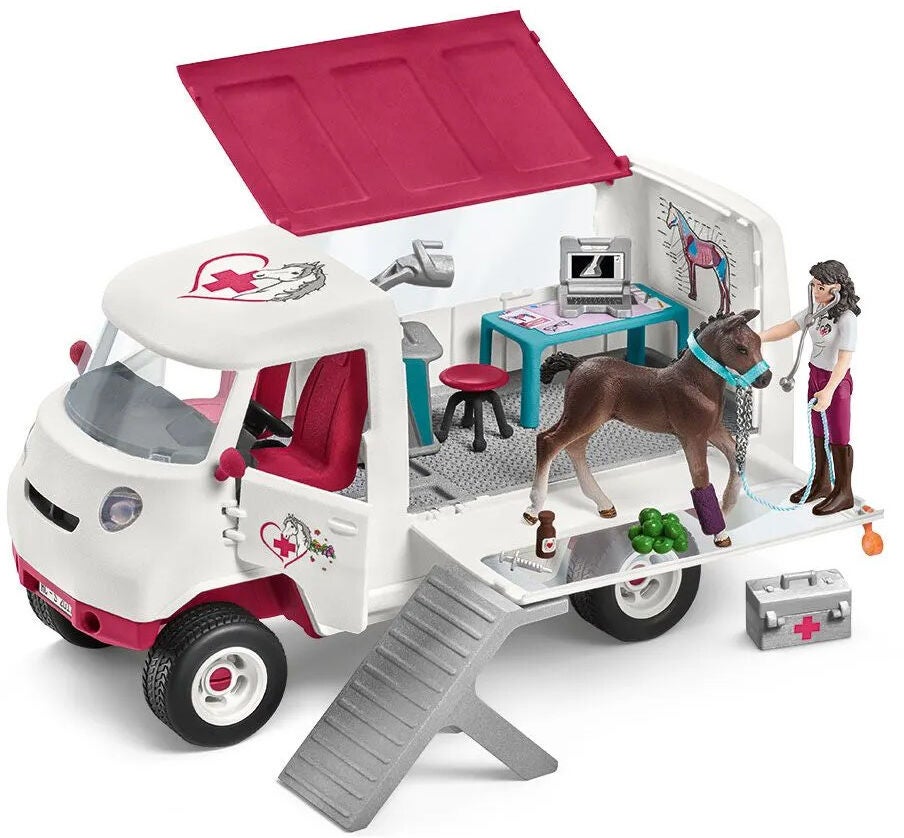 Schleich Lekset 42439 Mobil Veterinär Med Hannoveranskt Föl