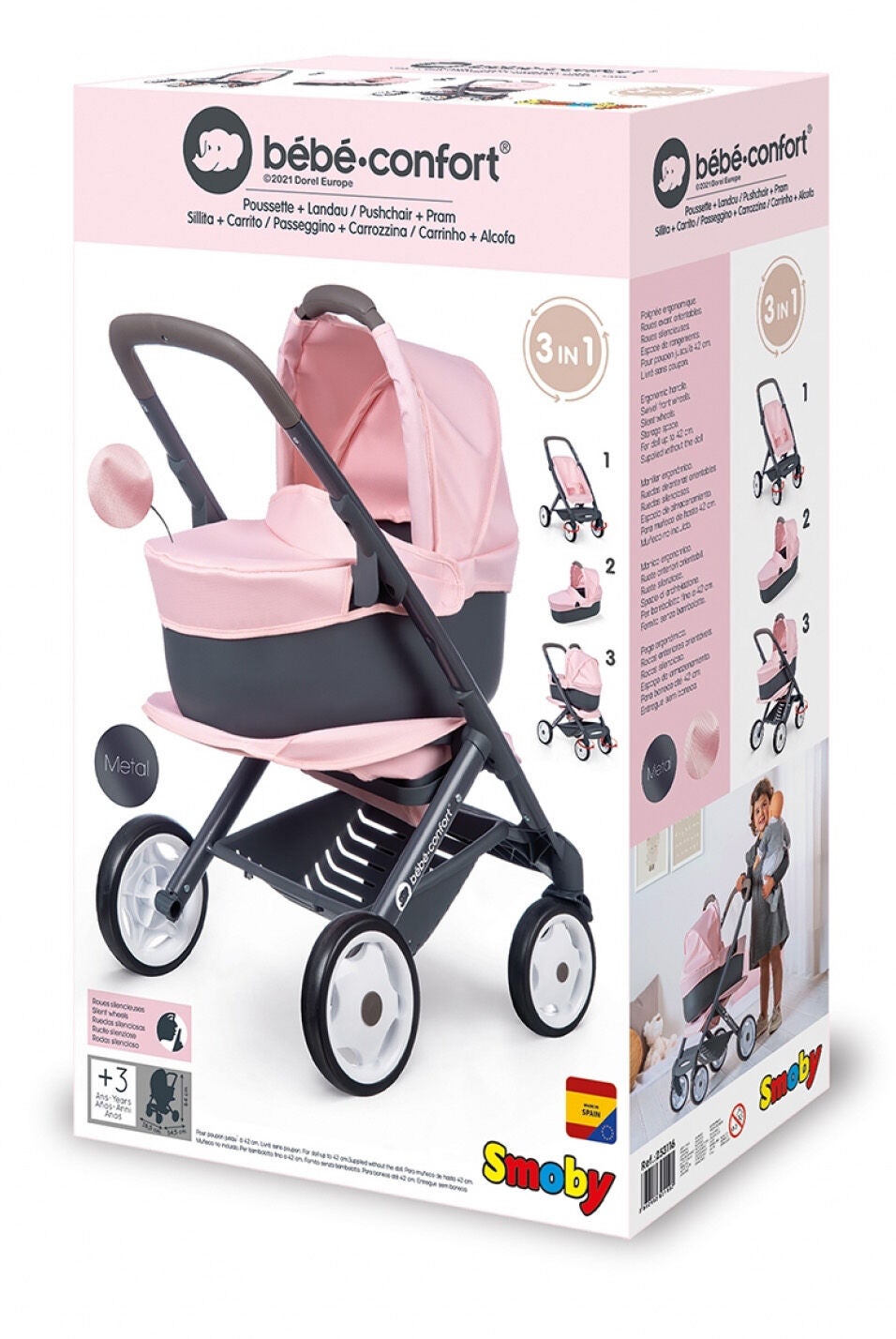Smoby Maxi-Cosi Dockvagn 3-in-1|Rosa